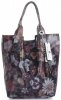 Kožené kabelka shopper bag Vittoria Gotti tmavě modrá 8298